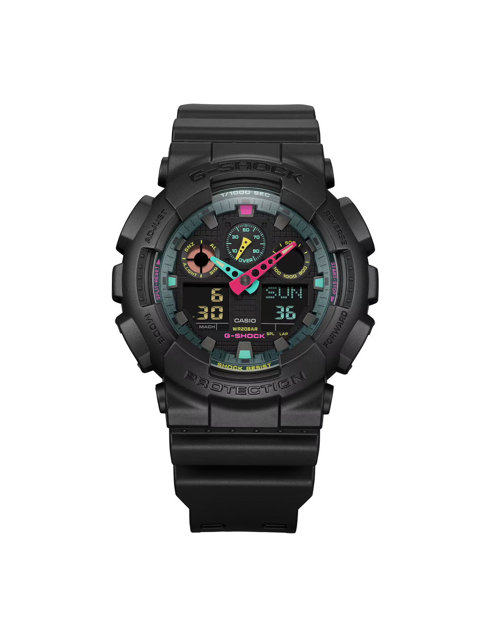 Orologio G-Shock da Uomo Nero con Lancette e indici multicolor