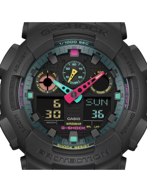 Orologio G-Shock da Uomo Nero con Lancette e indici multicolor