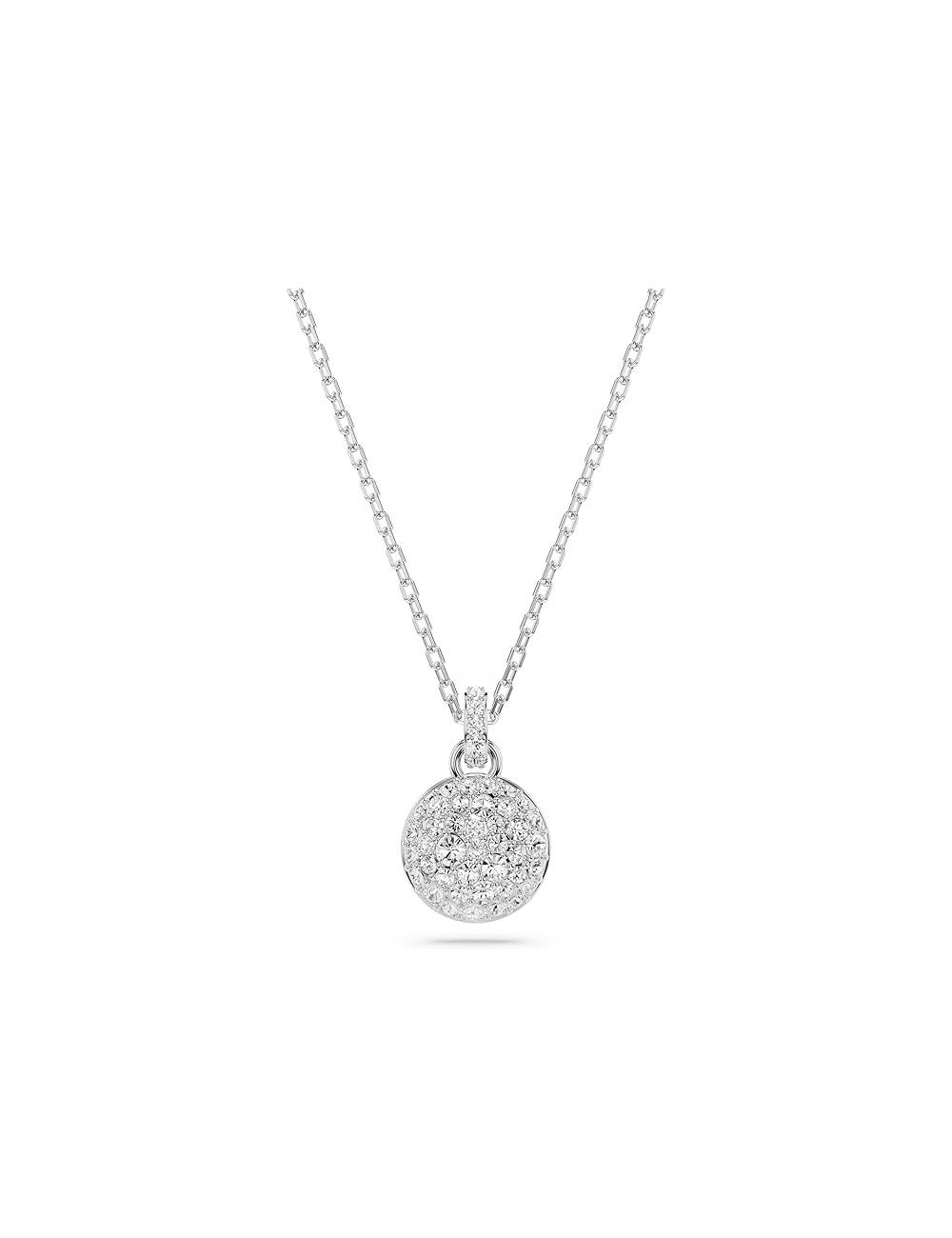 Collana Swarovski con Pendente Meteora in Pavè di Cristalli in Lega Rodio Bianco