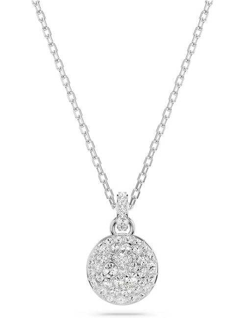 Collana Swarovski con Pendente Meteora in Pavè di Cristalli in Lega Rodio Bianco