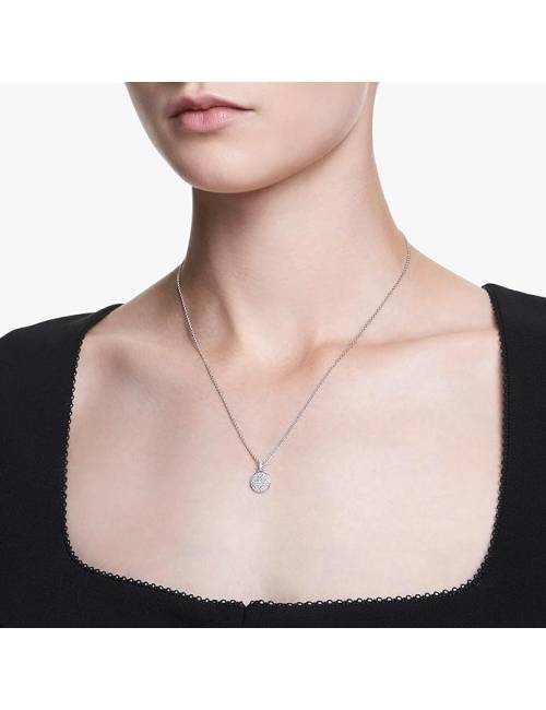 Collana Swarovski con Pendente Meteora in Pavè di Cristalli in Lega Rodio Bianco