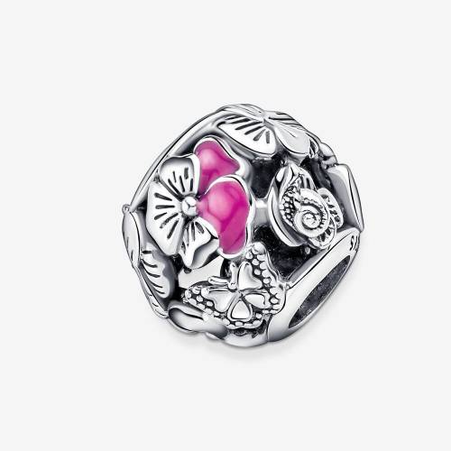 Charm Pandora Openwork Viole del Pensiero