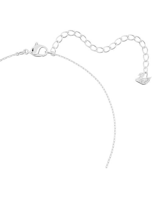 Collana Swarovski Solitaire con Pietre Luminose Taglio Tondo in Rodio Bianco