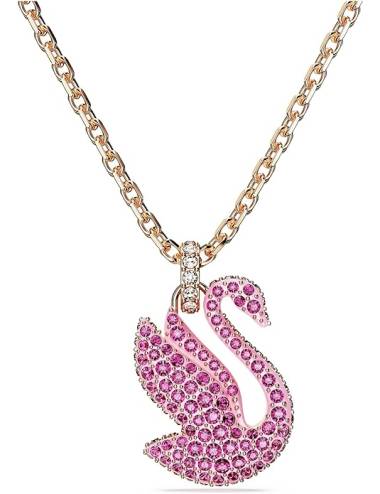 Collana Swarovski Icon Swan con Cigno con Cristalli Rosa