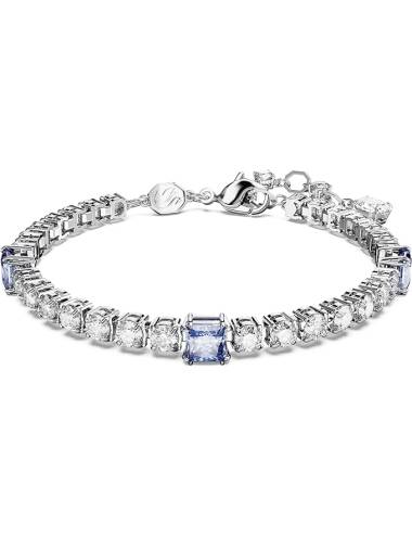 Bracciale Swarovski Matrix Tennis con Cristalli Bianchi e Azzurri