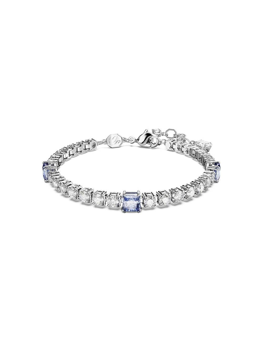 Bracciale Swarovski Matrix Tennis con Cristalli Bianchi e Azzurri