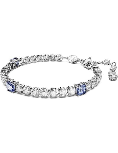 Bracciale Swarovski Matrix Tennis con Cristalli Bianchi e Azzurri