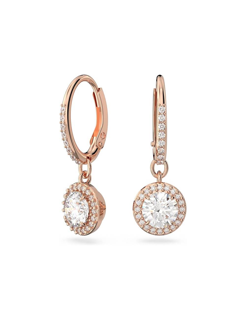 Orecchini Swarovski Constella Pendenti con Pietre Bianche e Lega Placcata Oro Rosa