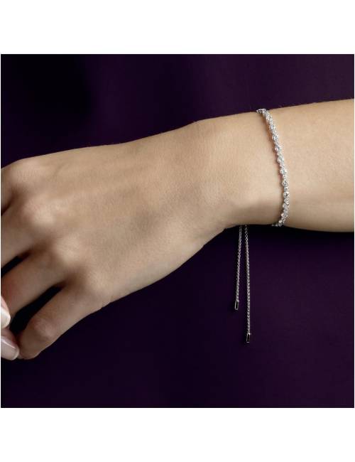 Bracciale Swarovski Subtle Trilogy con Pietre Bianche e Chiusura Scorrevole