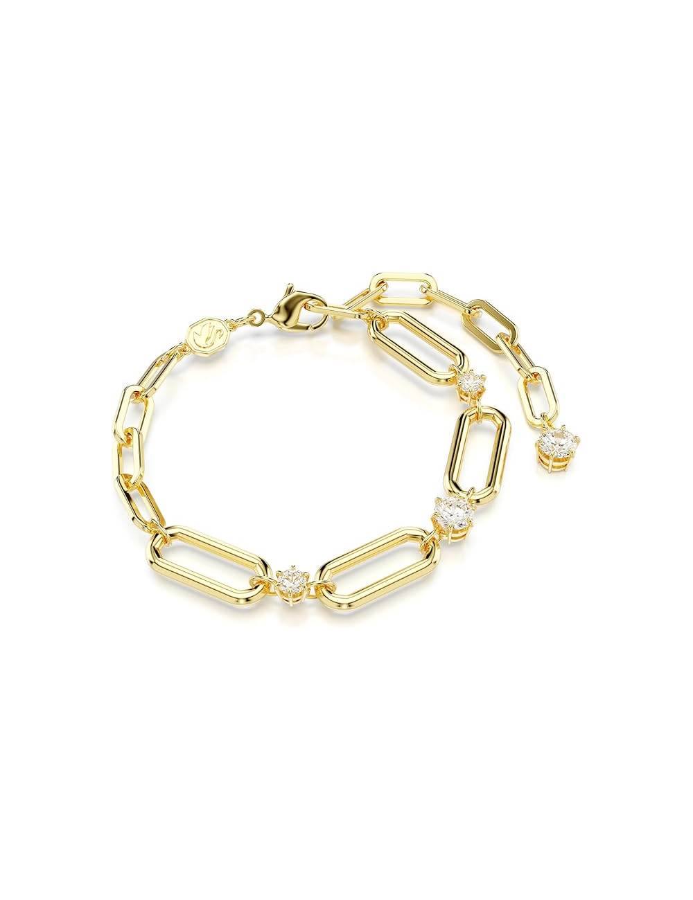 Bracciale Swarovski Constella Maglie GeometrichePlaccato Oro Giallo con Pietre Bianche