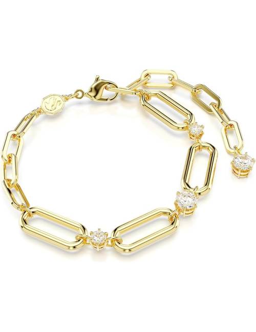 Bracciale Swarovski Constella Maglie GeometrichePlaccato Oro Giallo con Pietre Bianche