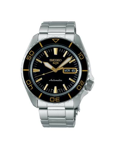 Orologio Seiko 5 Sport Automatico Nero con Dettagli Oro