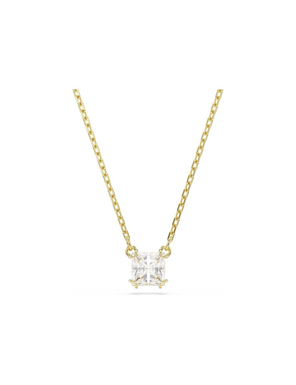 Collana Swarovski Stilla con pendente Quadrato e Lega Placcata Oro Giallo