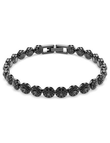 Bracciale Swarovski Angelic con Pietre Nere in Rodio Nero