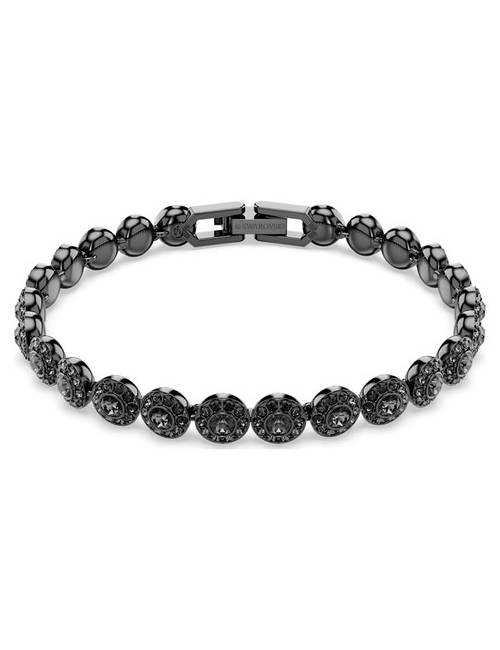 Bracciale Swarovski Angelic con Pietre Nere in Rodio Nero