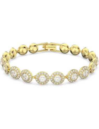 Bracciale Swarovski Angelic con Pietre Tonde Bianche in Lega Placcata Oro Giallo