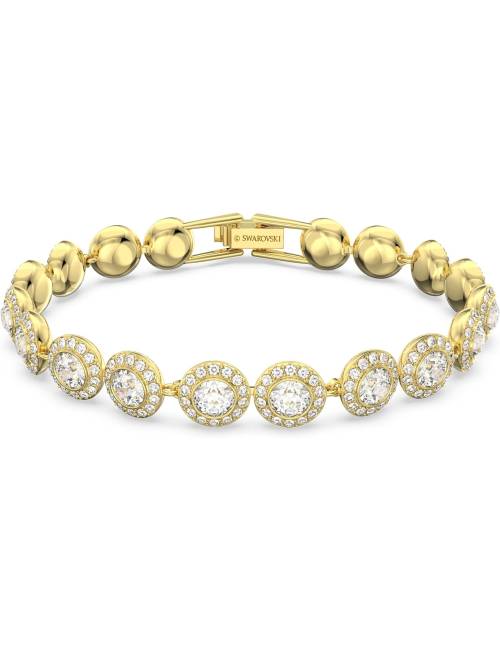 Bracciale Swarovski Angelic con Pietre Tonde Bianche in Lega Placcata Oro Giallo