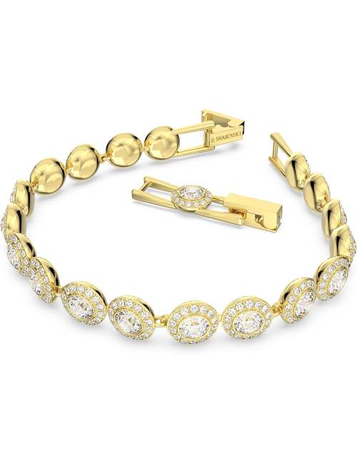 Bracciale Swarovski Angelic con Pietre Tonde Bianche in Lega Placcata Oro Giallo