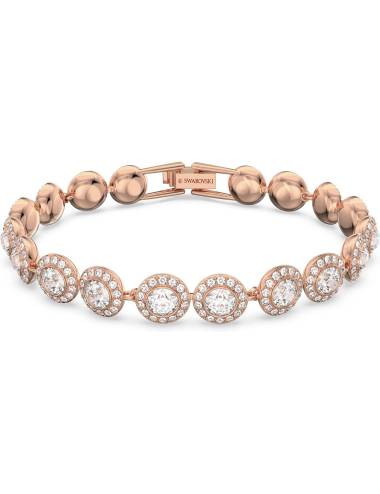 Bracciale Swarovski Angelic con Pietre Tonde Bianche in Lega Placcata Oro Rosa