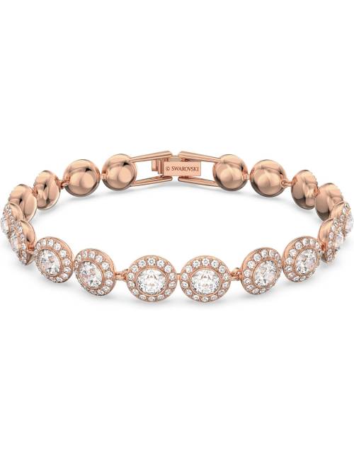 Bracciale Swarovski Angelic con Pietre Tonde Bianche in Lega Placcata Oro Rosa