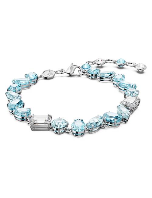 Bracciale Swarovski Gema con Pietre di Taglio Misto Bianche e Azzurre