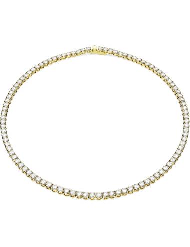 Collana Swarovski Matrix Tennis con Cristalli Bianchi in Lega Placcata Oro Giallo