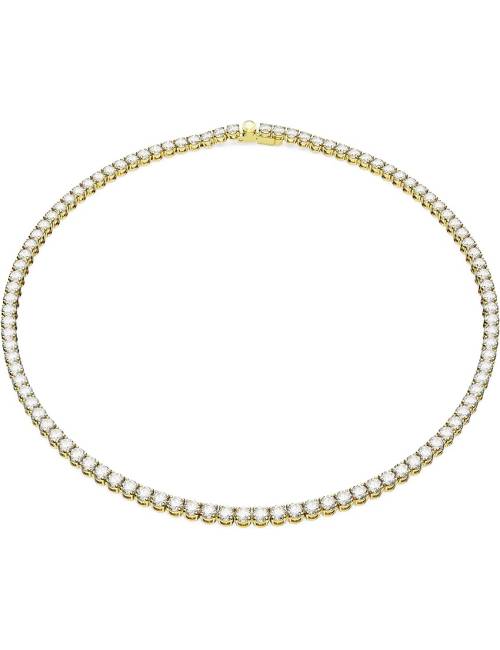 Collana Swarovski Matrix Tennis con Cristalli Bianchi in Lega Placcata Oro Giallo