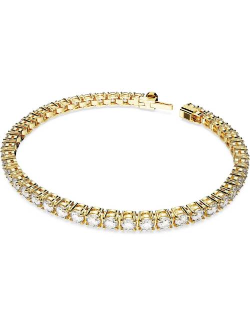 Bracciale Swarovski Matrix Tennis con Cristalli Bianchi in Lega Placcata Oro Giallo