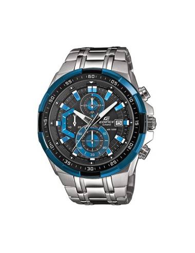 Orologio Casio Edifice da Uomo in Acciaio Cronografo Nero e Azzurro