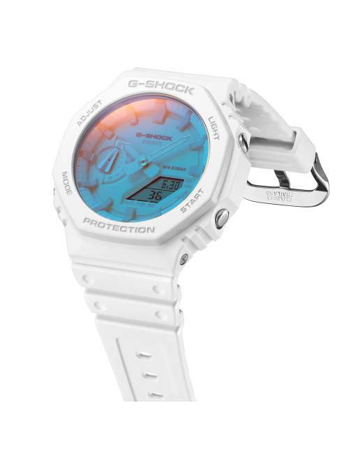 Orologio G-Shock Classic Serie GA-2100 con Quadrante Bianco e Blu Traslucido