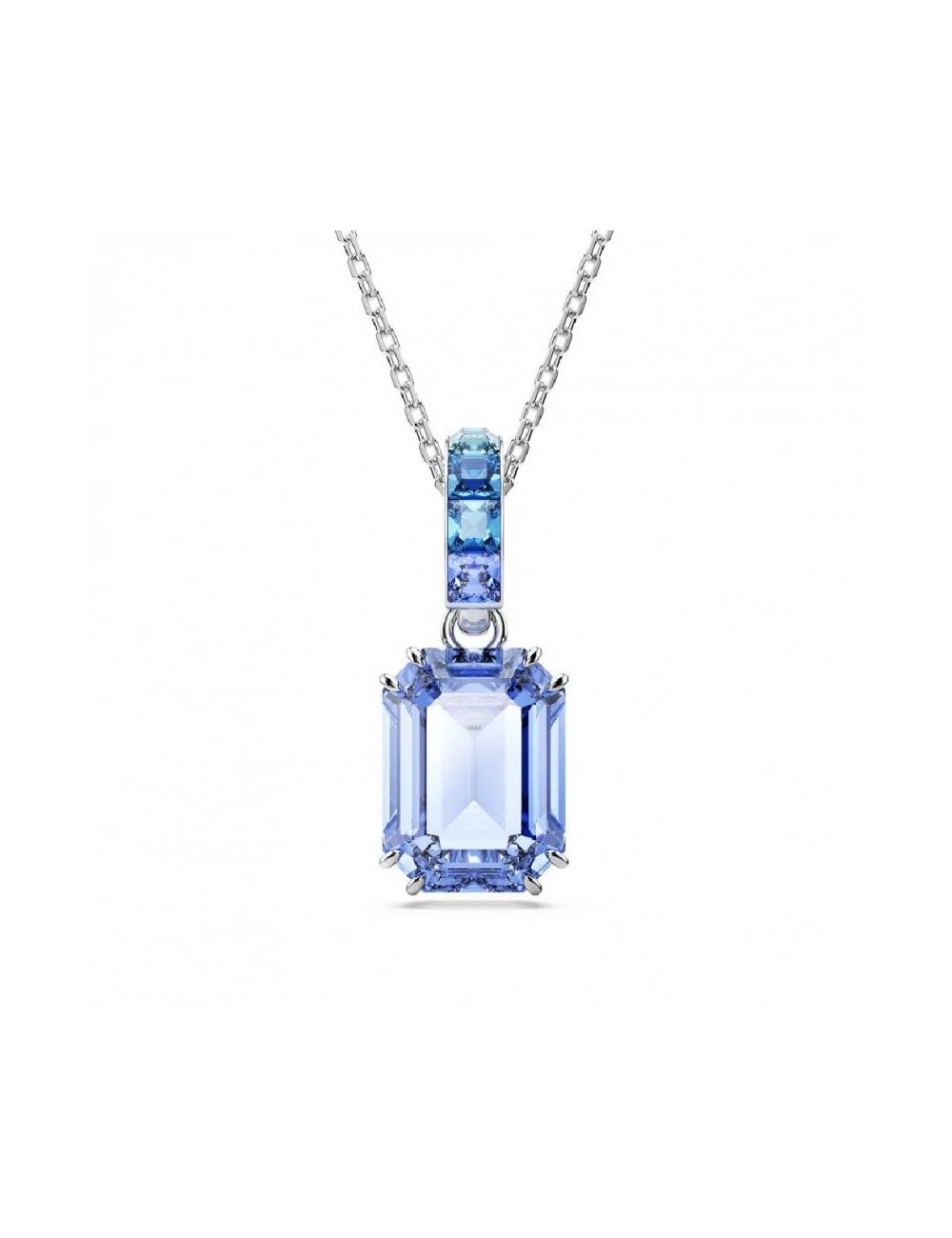 COLLANA SWAROVSKI MILLENIA ON PENDENTE CON CRISTALLO TAGLIO OTTAGONALE AZZURRO