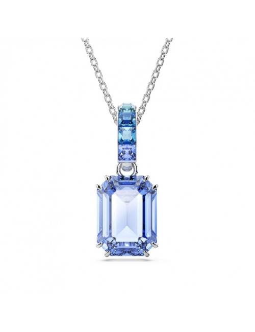 COLLANA SWAROVSKI MILLENIA ON PENDENTE CON CRISTALLO TAGLIO OTTAGONALE AZZURRO