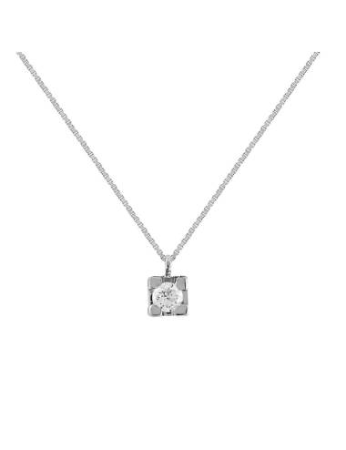 Bibigì Collana Punto Luce Griffe Castone Classico con Diamante