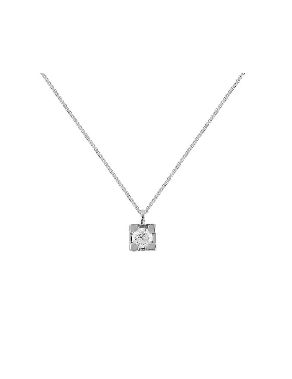 Bibigì Collana Punto Luce Griffe Castone Classico con Diamante