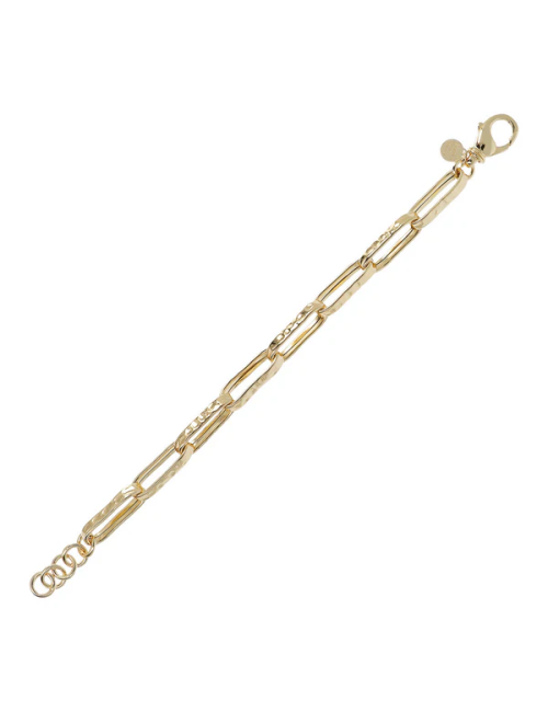 Etrusca Bracciale Catena Forzatina Paperclip Martellata