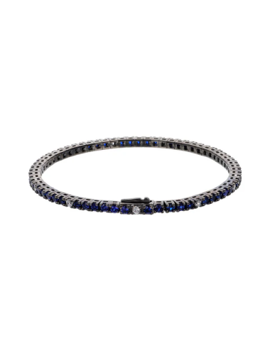 Albert M. Bracciale Tennis Bicolore Blu e Bianco con Cubic Zirconia