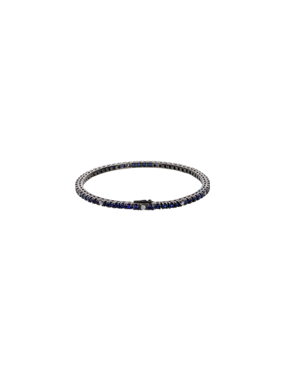 Albert M. Bracciale Tennis Bicolore Blu e Bianco con Cubic Zirconia