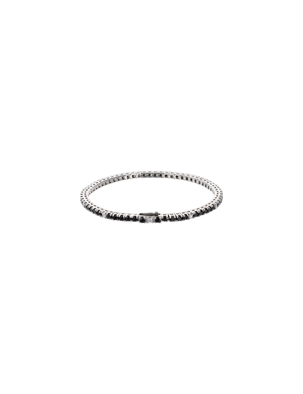 Albert M. Bracciale Tennis Bicolore Nero e Bianco con Cubic Zirconia