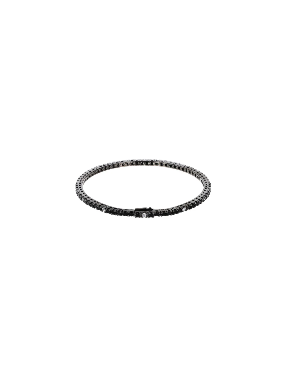 Albert M. Bracciale Tennis Bicolore Nero e Bianco con Cubic Zirconia