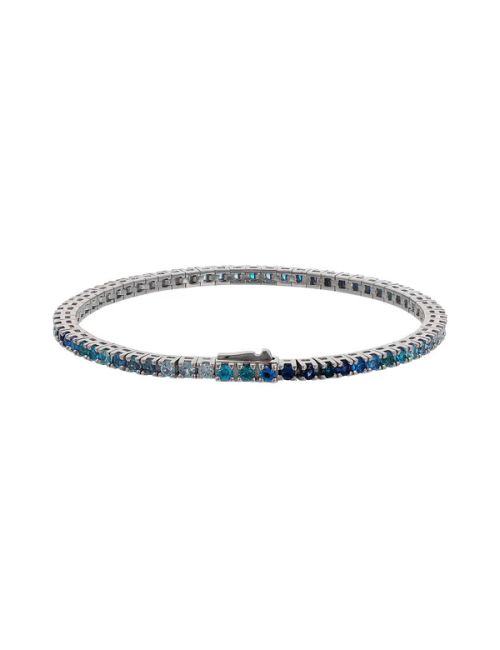 Albert M. Bracciale Tennis con Cubic Zirconia Blu Sfumato