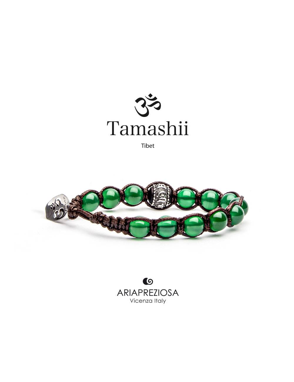 Bracciale Tamashii® originale Ruota della Preghiera Agata Verde