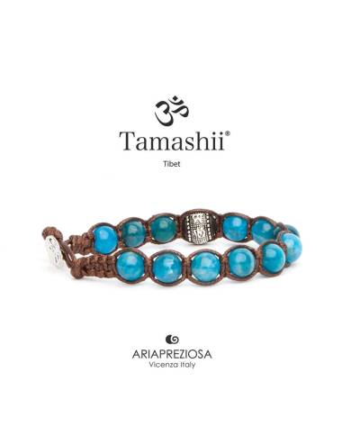 Bracciale Tamashii® Originale con Ruota della Preghiera Stone collar blu