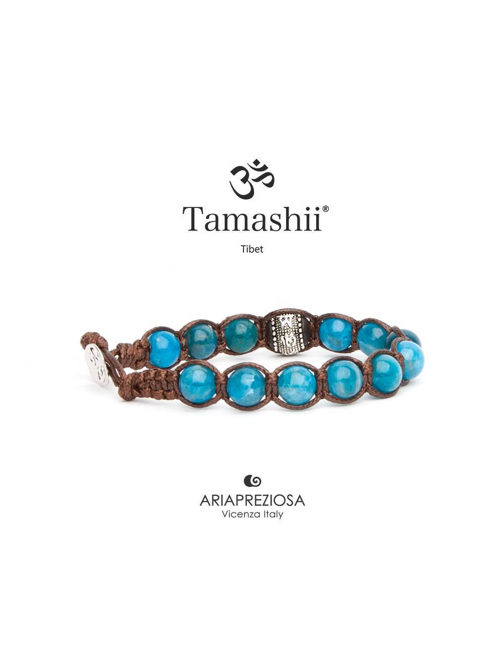 Bracciale Tamashii® Originale con Ruota della Preghiera Stone collar blu