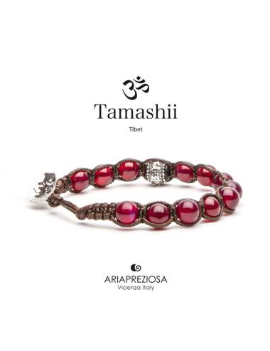 Bracciale Tamashii® Originale con Ruota della Preghiera Agata Rossa