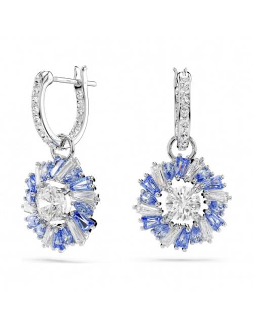 Swarovski Orecchini pendenti Idyllia Taglio misto, Fiore, Blu