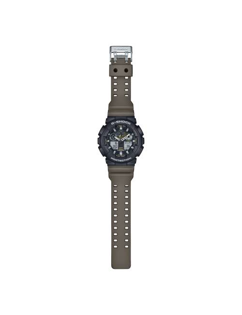 Orologio G-Shock Classic GA-100 Series con Cassa Nera e Cinturino Marrone