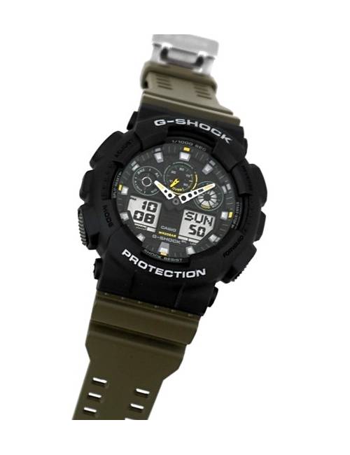 Orologio G-Shock Classic GA-100 Series con Cassa Nera e Cinturino Marrone