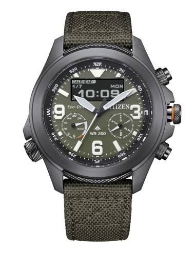 Orologio Citizen da Uomo Pro Master Land Verde con Cinturino in Tessuto Verde