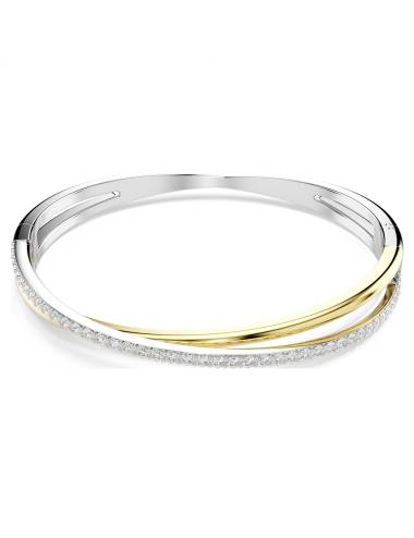 Bracciale Swarovski Hyperbola Rigido Placcato Giallo e Rodiato Bianco con Cristalli