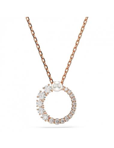 Collana Swarovski Pendente Matrix in Lega Rose con Cristalli e Perla